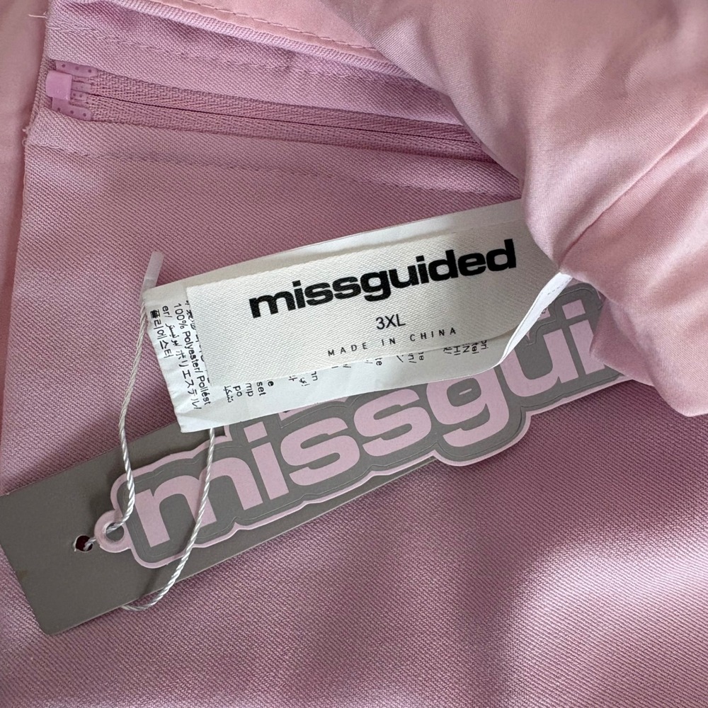 Missguided Pink Corset Tube Top Coquette Bow Strapless Bodice Pink 3XL NWT - Picture 3 of 3